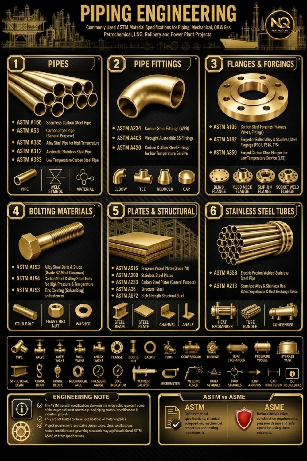 مشخصات ASTM متریال در مهندسی پایپینگ